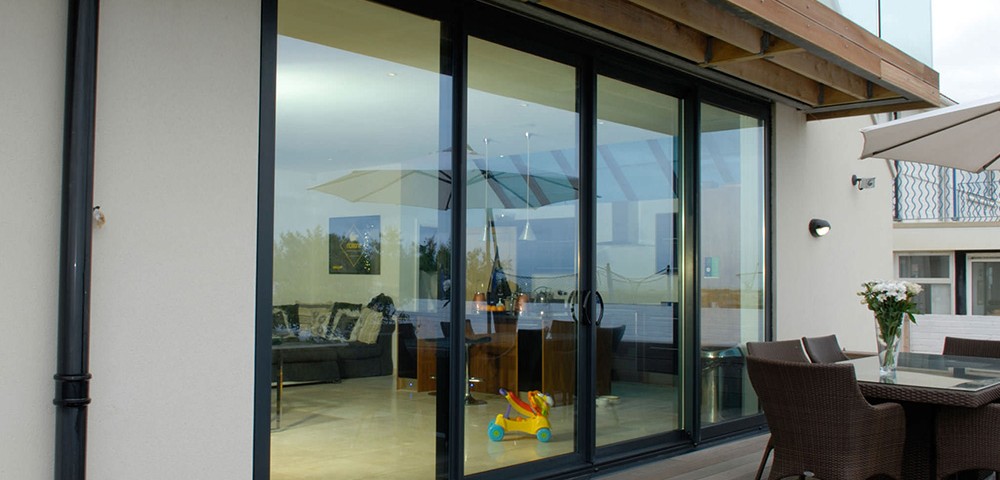 grey sliding doors